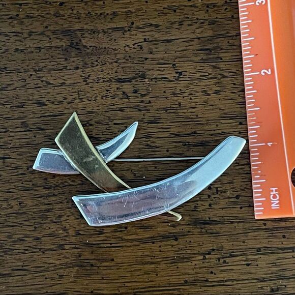 Vintage Mexico TD-62 925 Sterling Silver Brooch Pin Womens Jewelry Minimalist - Picture 6 of 6